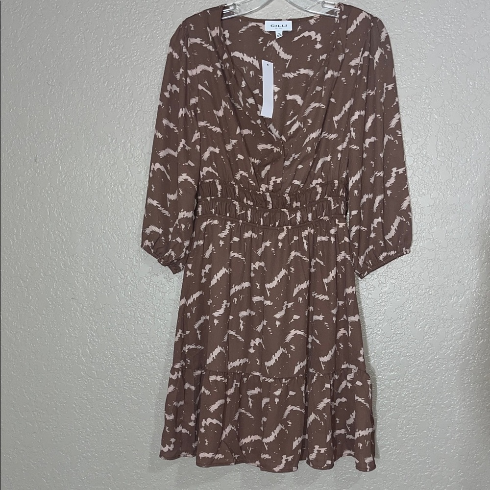 Gilli Brown and Cream Mini Dress